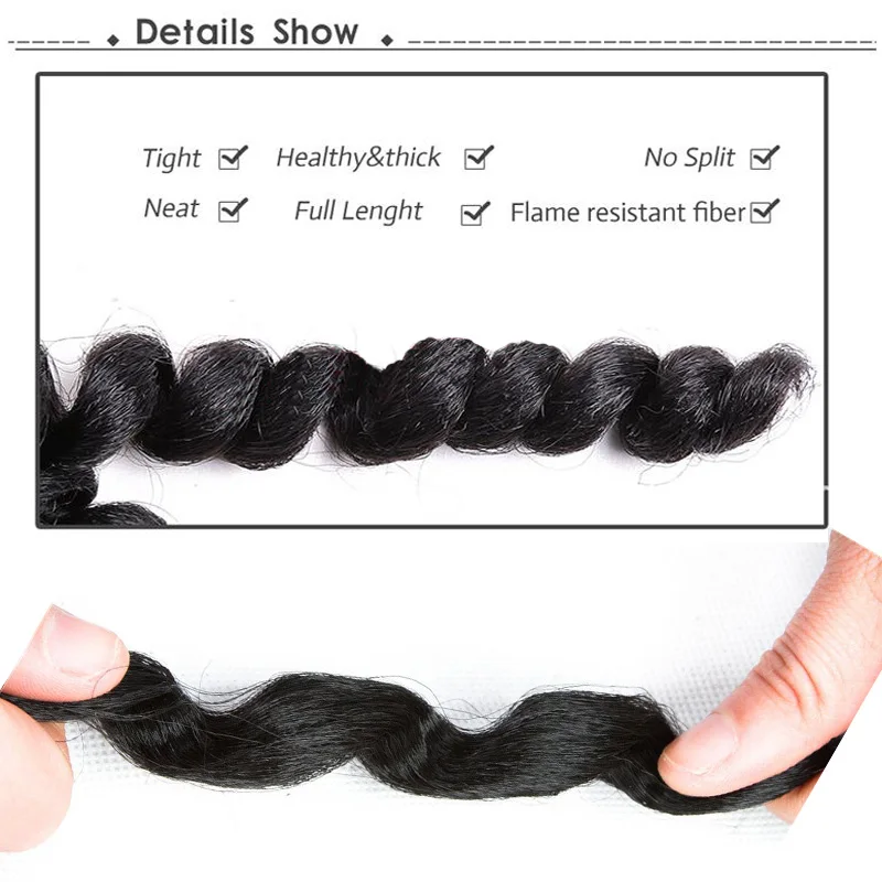 
8 inch Black Wand Curly Braids Jamaican Bounce African Collection Crochet Braiding Hair Twist Synthetic Hair 20 Roots/Pack 