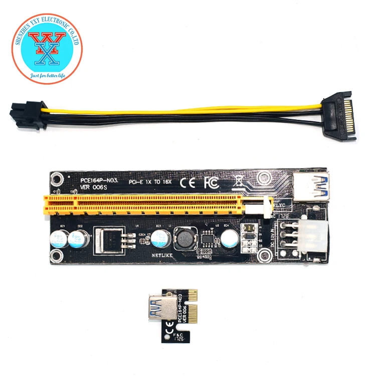 006 S pci-e PCI E Экспресс 1X к 16X Riser Card и USB 3.0 удлинитель