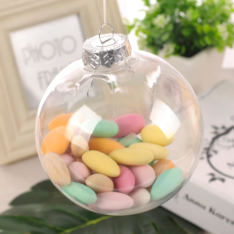 8 см прозрачный подвесной елочный орнамент, пластиковый мягкий декоративный шар 6 см/8 см/10 см