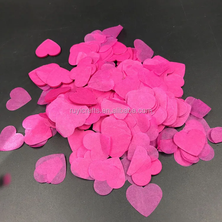 2.5cm biodegradable tissue paper wedding party heart shaped confetti