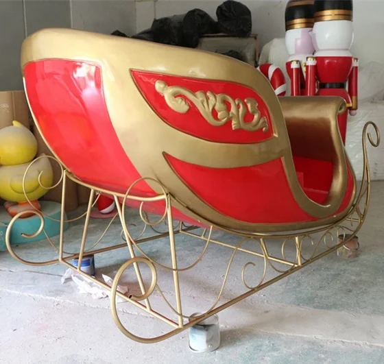 high quality most popular Fibreglass Christmas santa claus sleigh for decoration