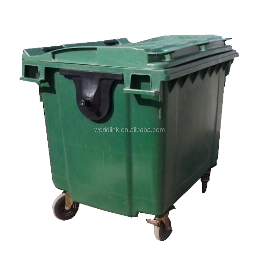 1100 litre Plastic Outdoor Wheelie Waste Bin with Foot pedal