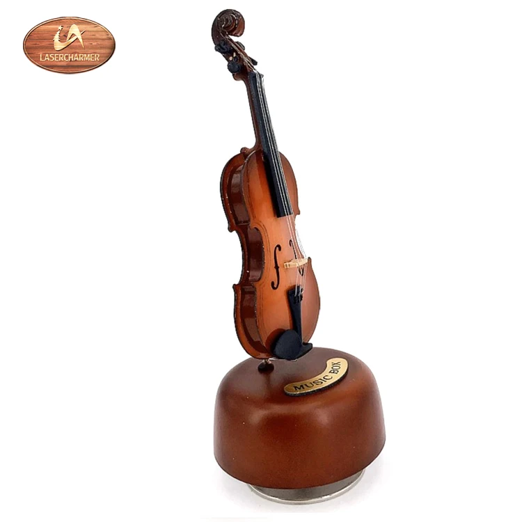 Lasercharmer Violin Music With Rotating Musical Base Instrument Miniature Creative Art ware Gift