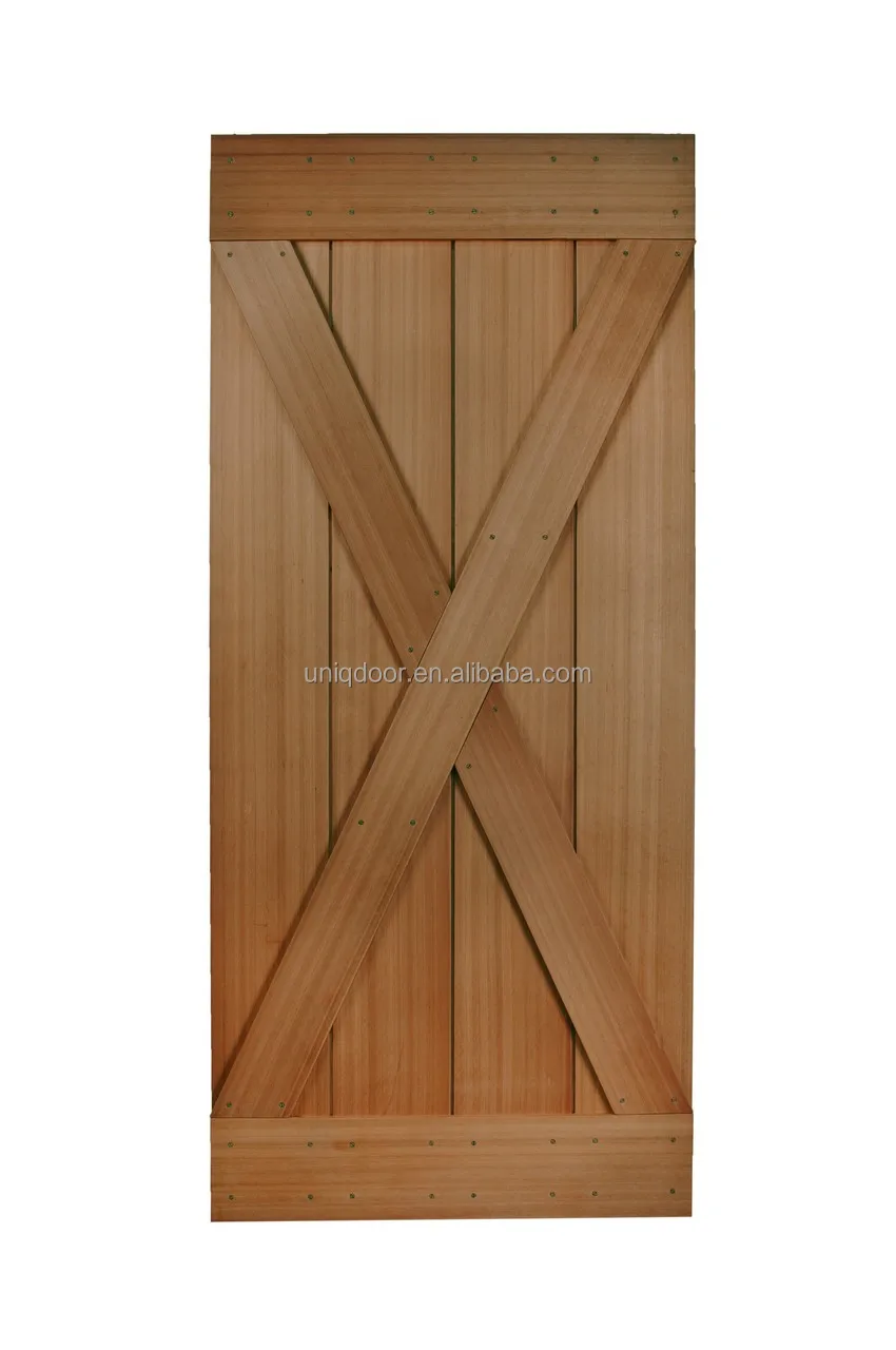 
Stain Grade Mahogany Solid Wood DIY Bathroom Barn Door Models With Hanging Sliding Track System 