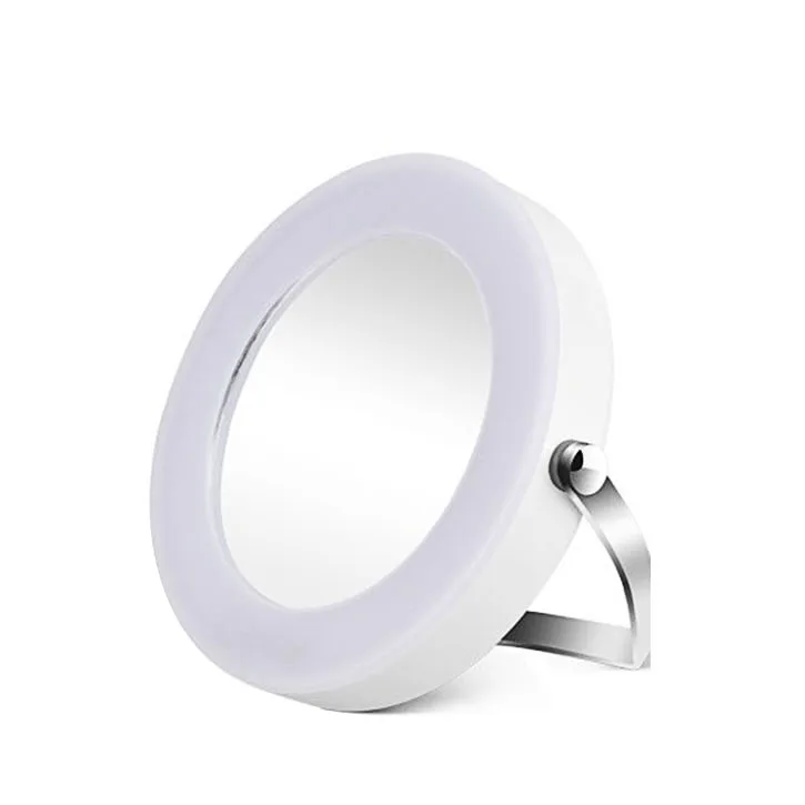 Custom Personalized Pocket Small Hand Led Lighted Compact Travel Magnification Makeup Mirror