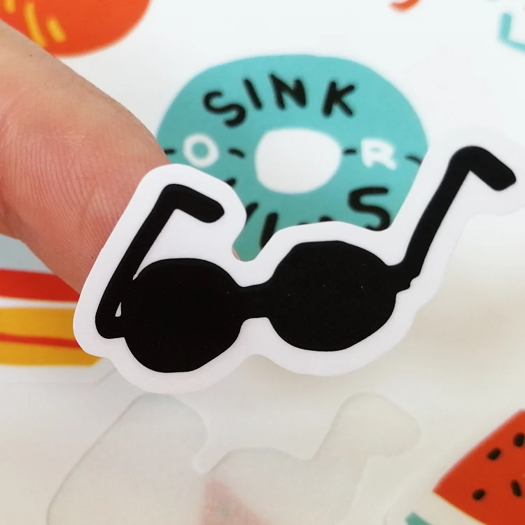 Printing Die Cut Funny Logo Custom Labels Sheet UV A4 Sticker Paper