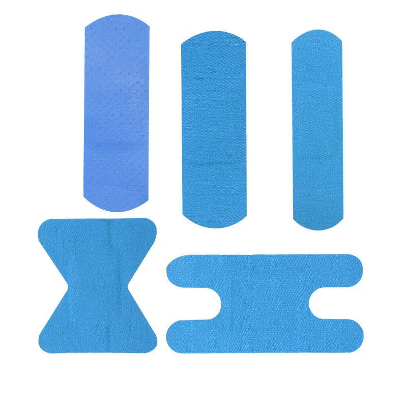 Manufacturer OEM hypoallergenic waterproof medical blue metal detectable band aid food processing plaster with CE ISO13485