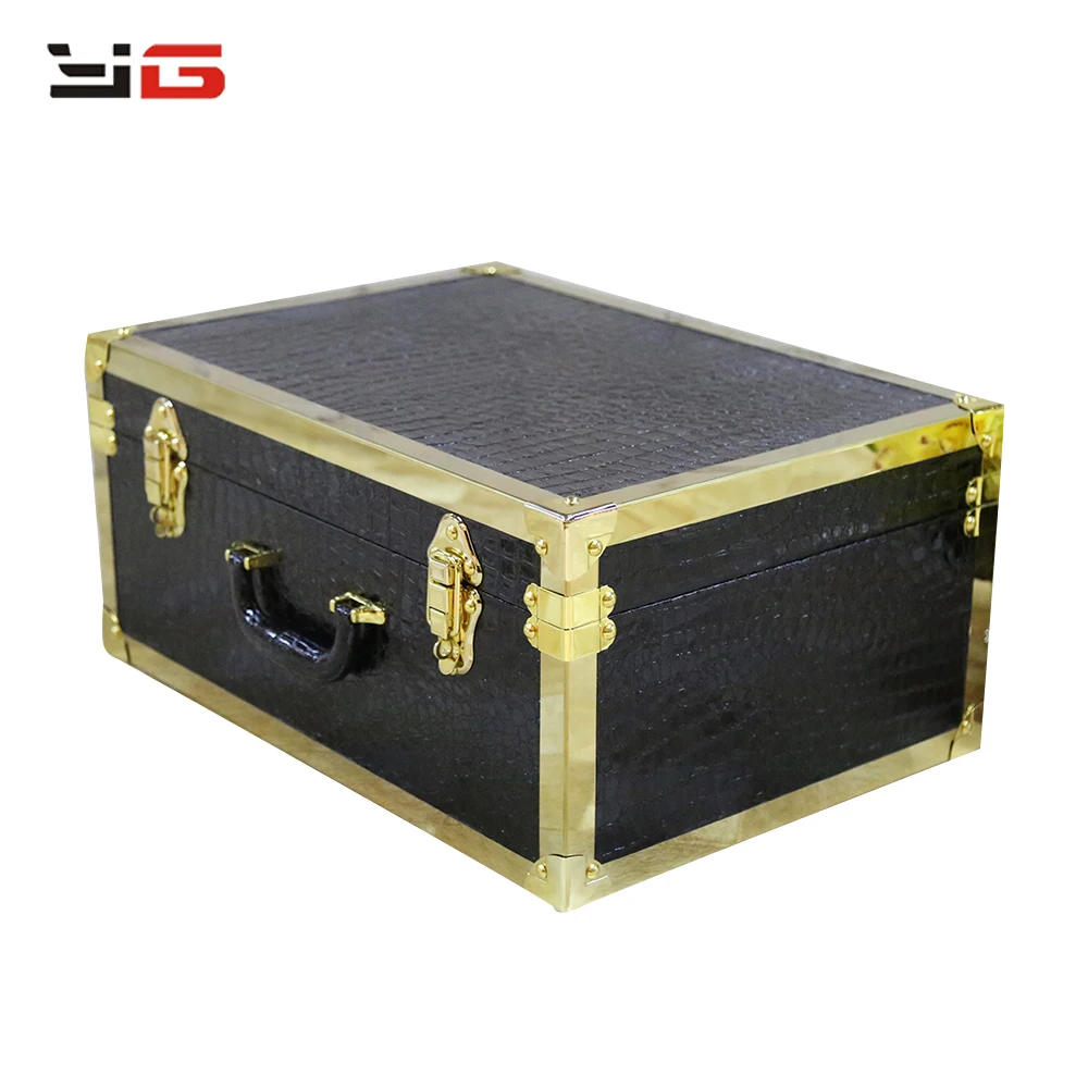 Wholesale Cheap 3pcs Sets Decorative Black Crocodile Leather Vintage Suitcase