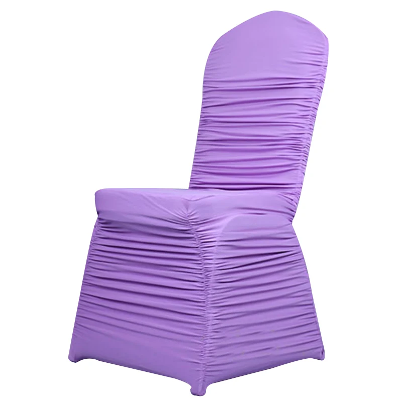 Wedding Ruffled Universal Spandex White Chair Cover