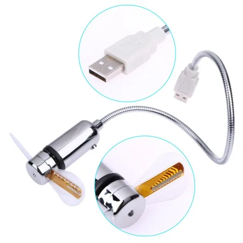 USB Mini Flexible Time LED Clock Fan With LED light