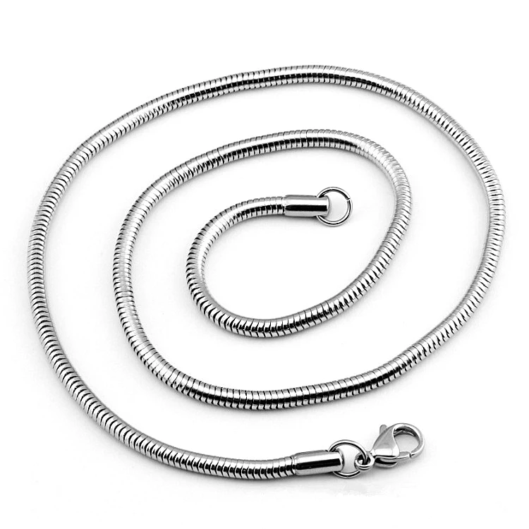 1.2mm /1.5mm /2.4mm /3.2mm snake chain necklace men stainless steel necklace for women chains stocks custom OEM KYBXL
