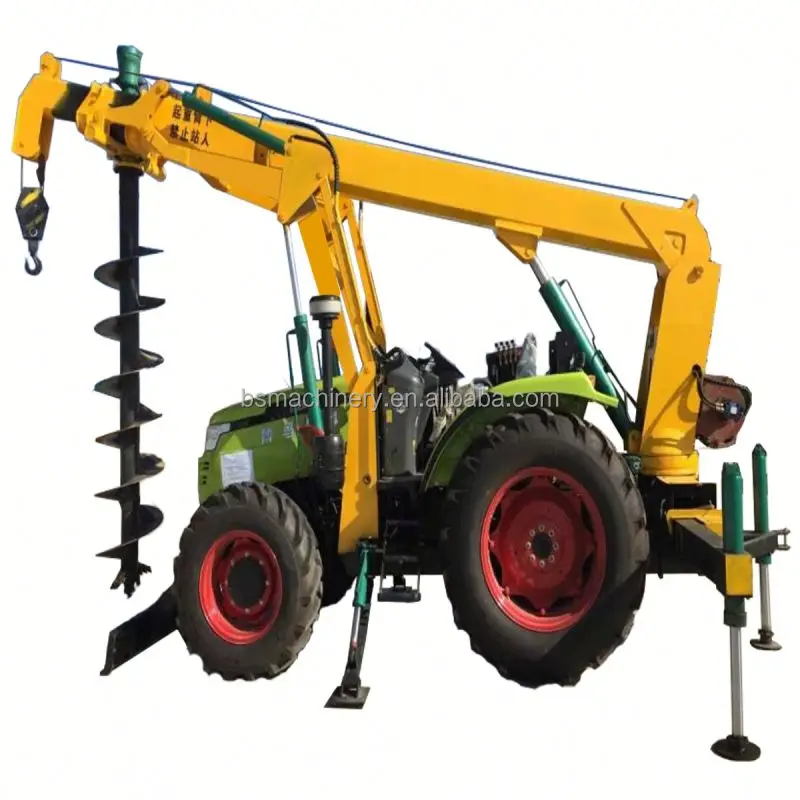 Tractor Mounted Briadge Pier Screw Piling Equipment Earth Auger Machine