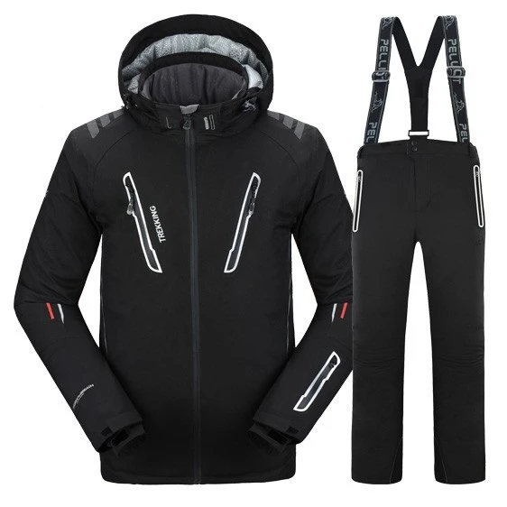 
Pelliot Ski Snow Wear Thicker Men Adjustable & Detachable Hood 9000mm Snow Suit Men Waterproof Ski Jackets 