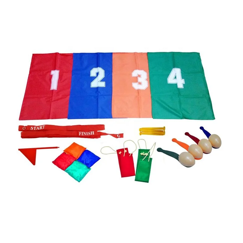 4 in 1 Party  Game Set Fun Outdoor Games Sack Jumping Race Bags For Kids