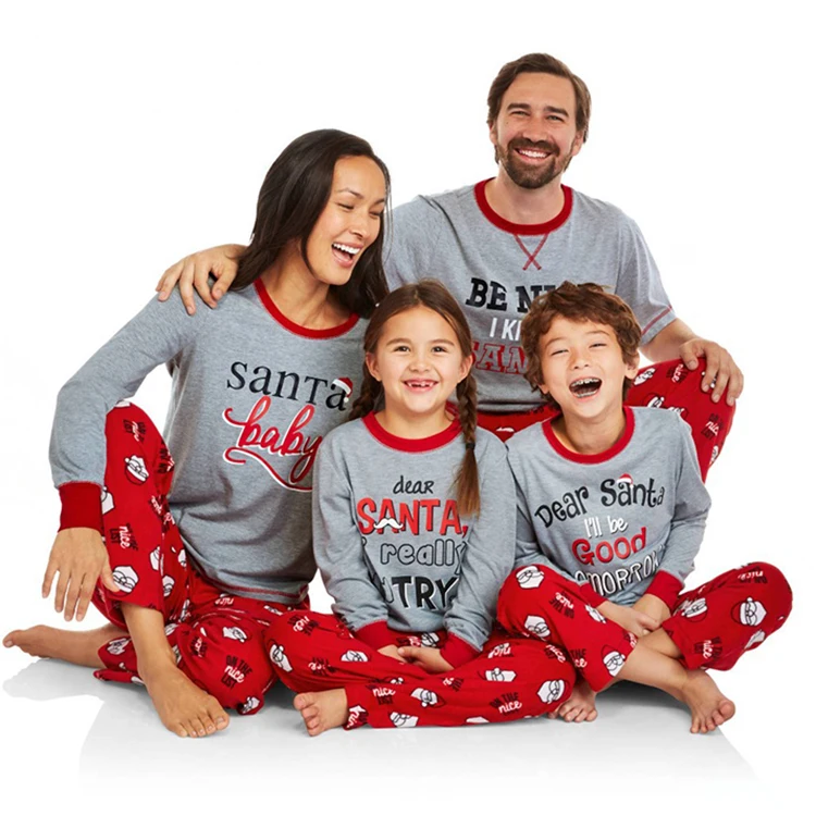 
Family Christmas Pajamas Sleepwear Long Sleeve family matching clothing set Homewear Pajamas Men Women Kids Baby Family 