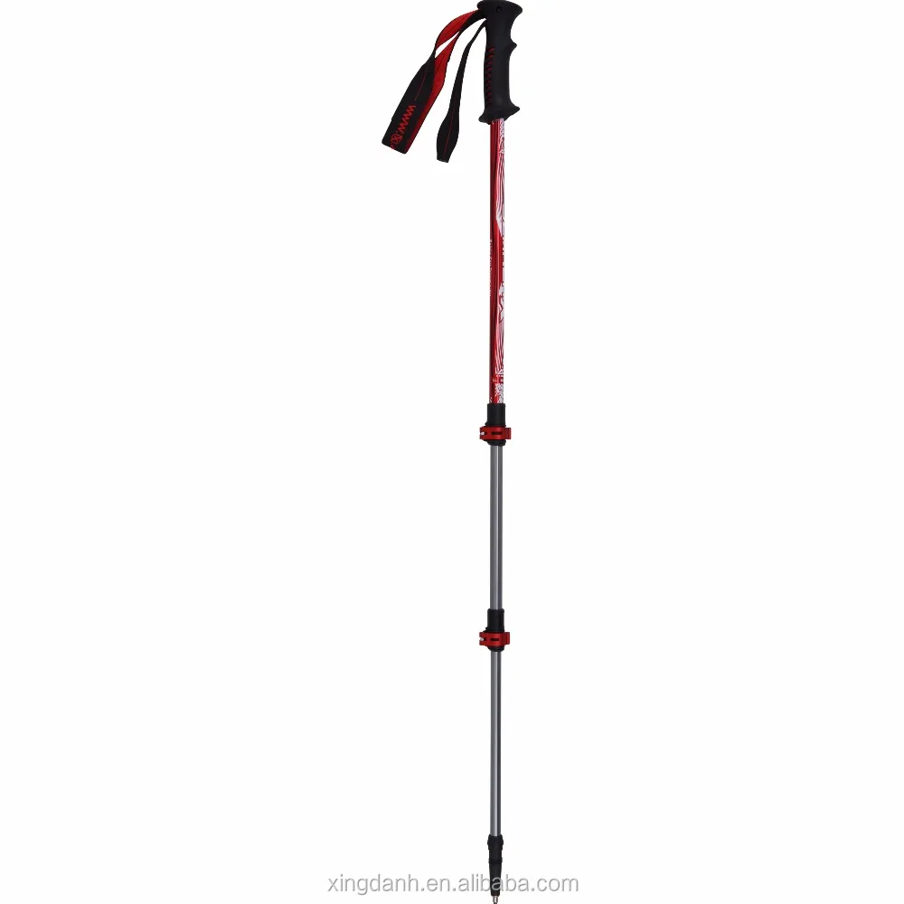 3 Section Aluminum Alloy 7075 Trekking Pole Rubber Grip Hiking Pole