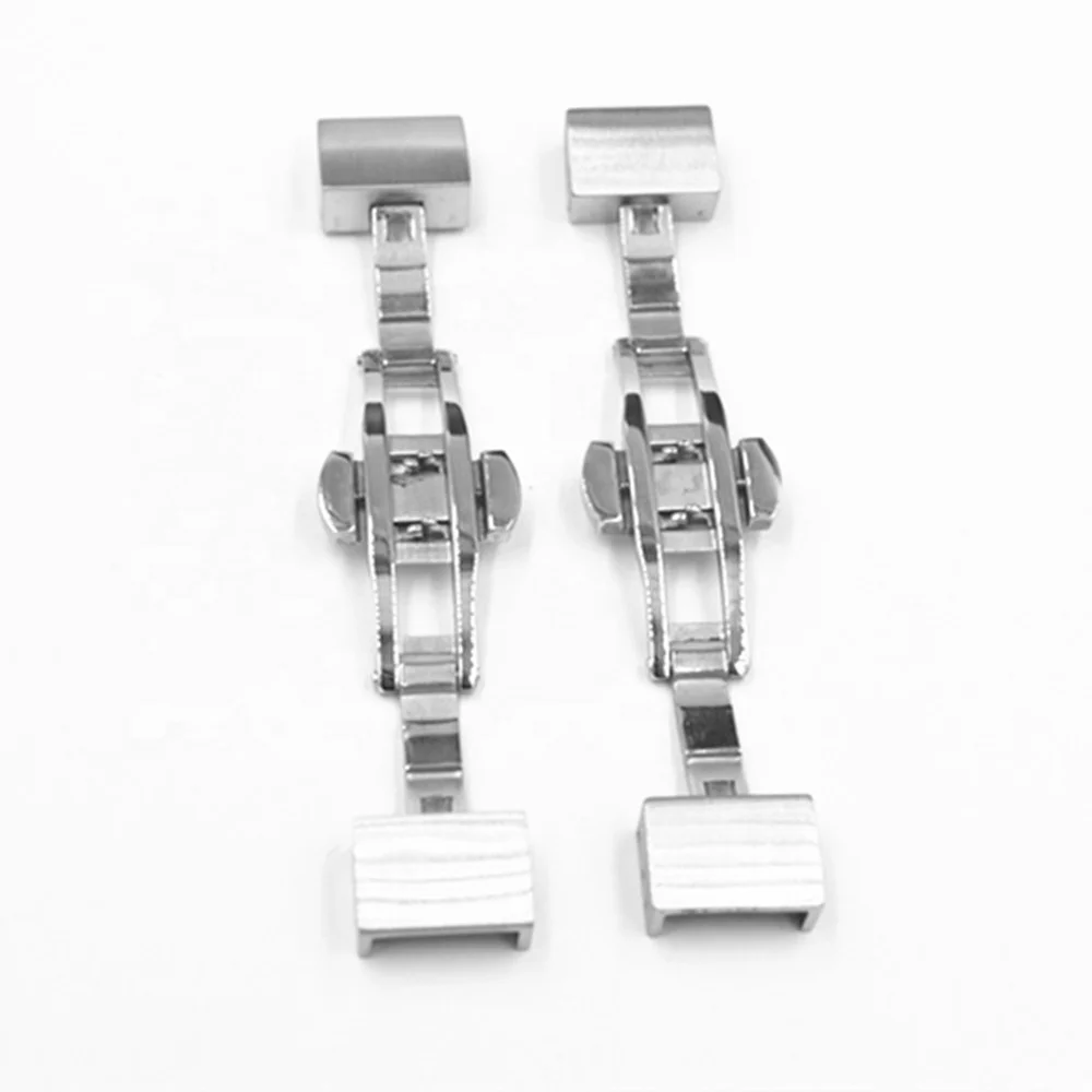 
New product superior 304 solid stainless steel automatic butterfly deployment clasp watch band buckle 