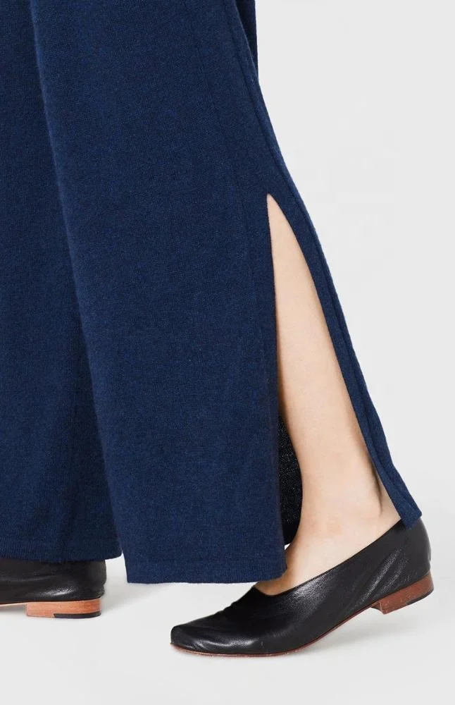 
High quality women pure cashmere pants wide legs trousers 