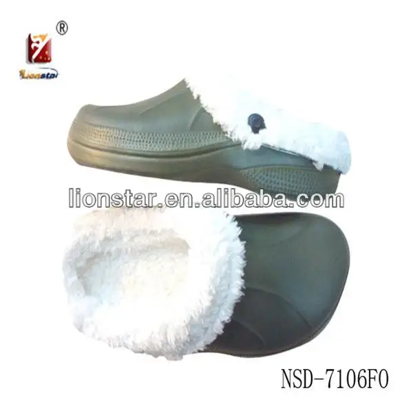 
winter fur garden clogs 