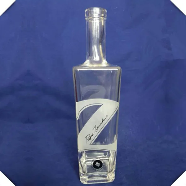 Super Flint Top Grade Gin Vodka 750ml Square Glass Bottle