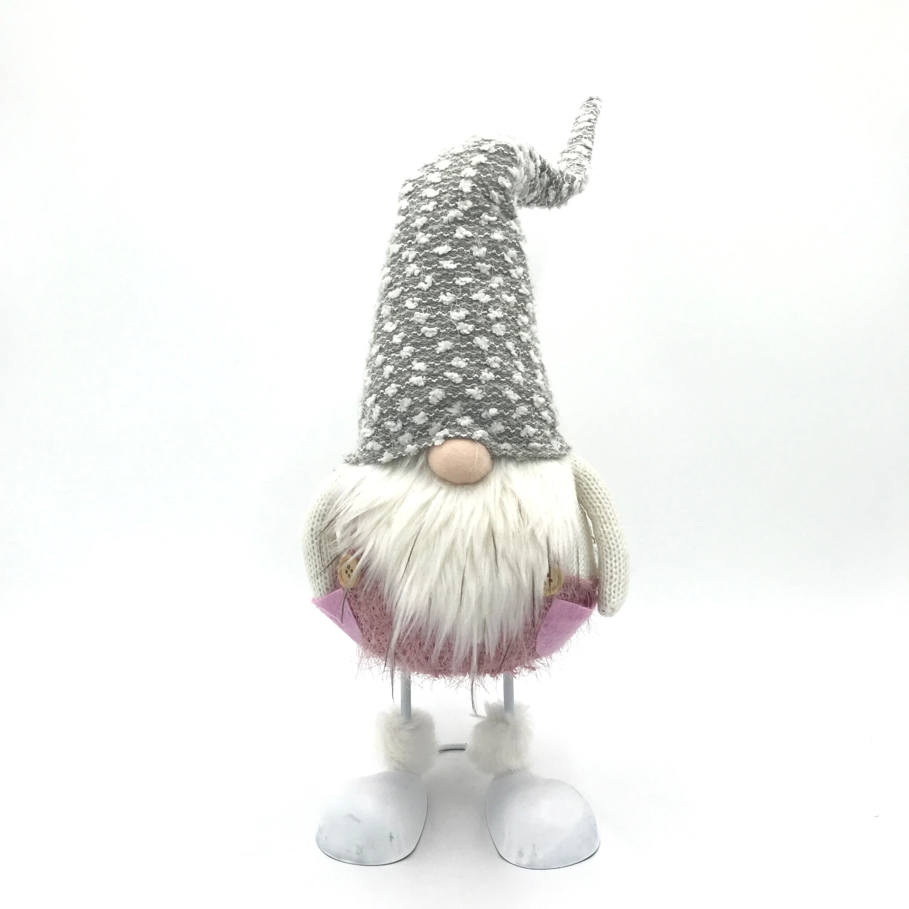 Customized Northern Europe Nordic Nisse Christmas Santa Claus Christmas Decorations Stuffed Standing Gnome With Metal Feet