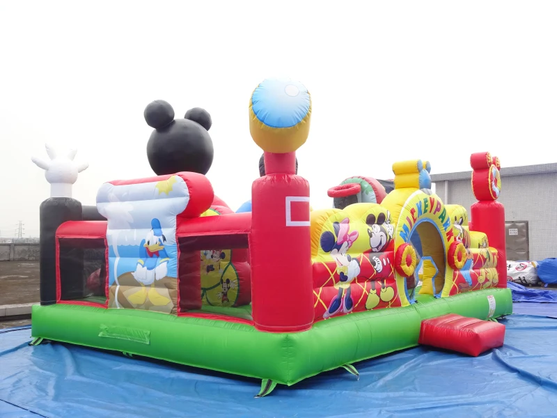 Outdoor Playground Mickey Mouse Inflatable Bouncer with Basketball Hoop