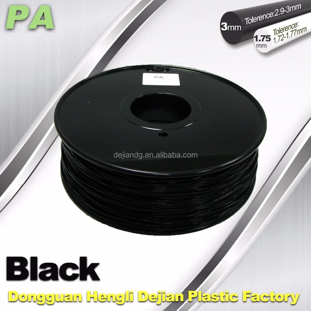 Nylon 3d printer filament 3mm 1.75mm of Black pla filament pla