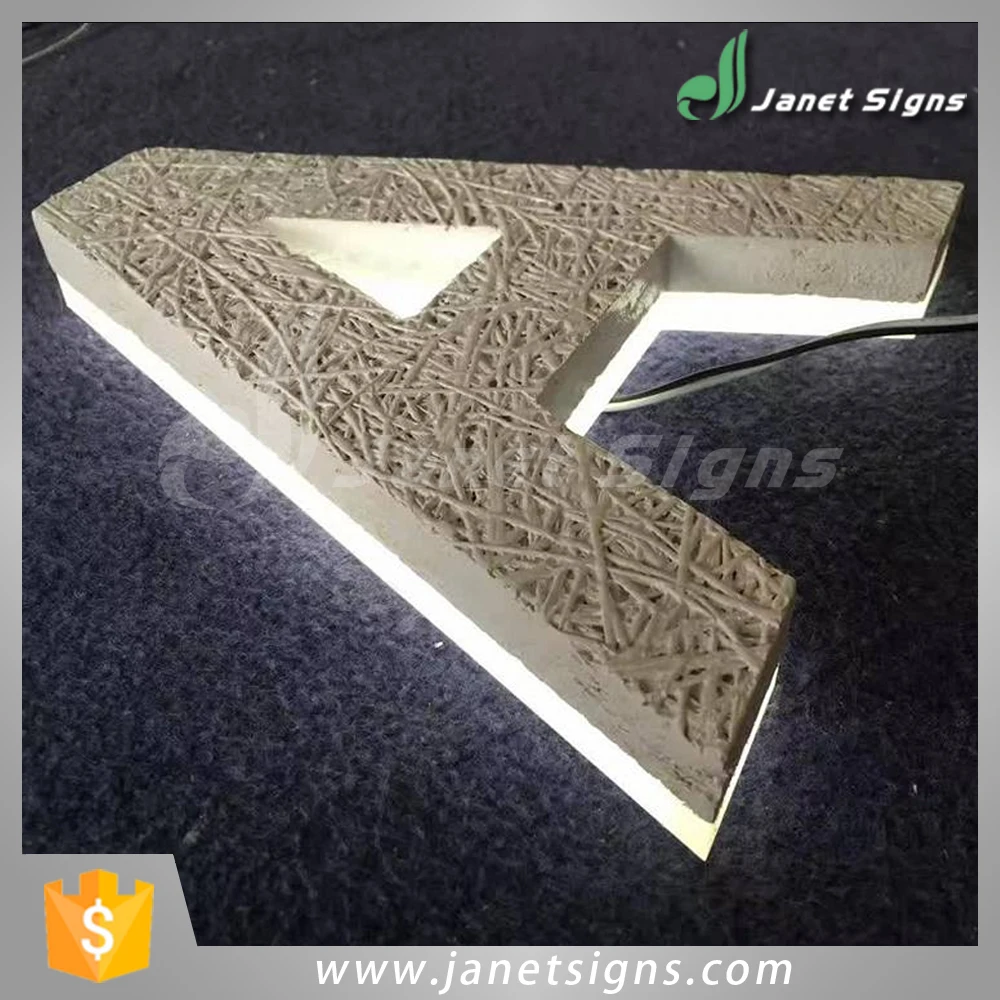 Vintage edge lit acrylic letter with 3d Surface