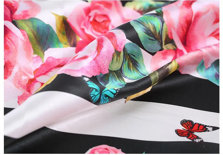 
stretch silk charmeuse fabric natural silk fabric flower silk fabric for fashion scarf 