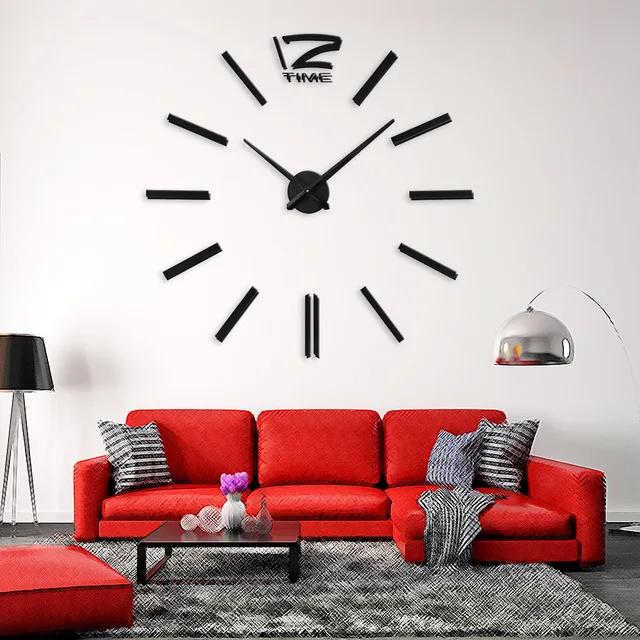 Creative Acrylic Art Clock home decoration big 3d wall clock big modern luxury digital wall clock reloj pared horloges