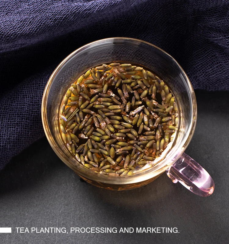 
Purple Color and Dried Lavender Flowers Tea 