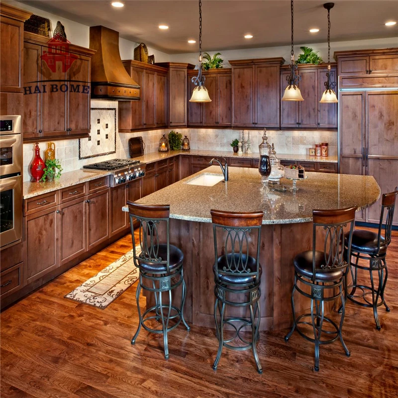 
luxury designs teak wood kitchen cabinets from China 