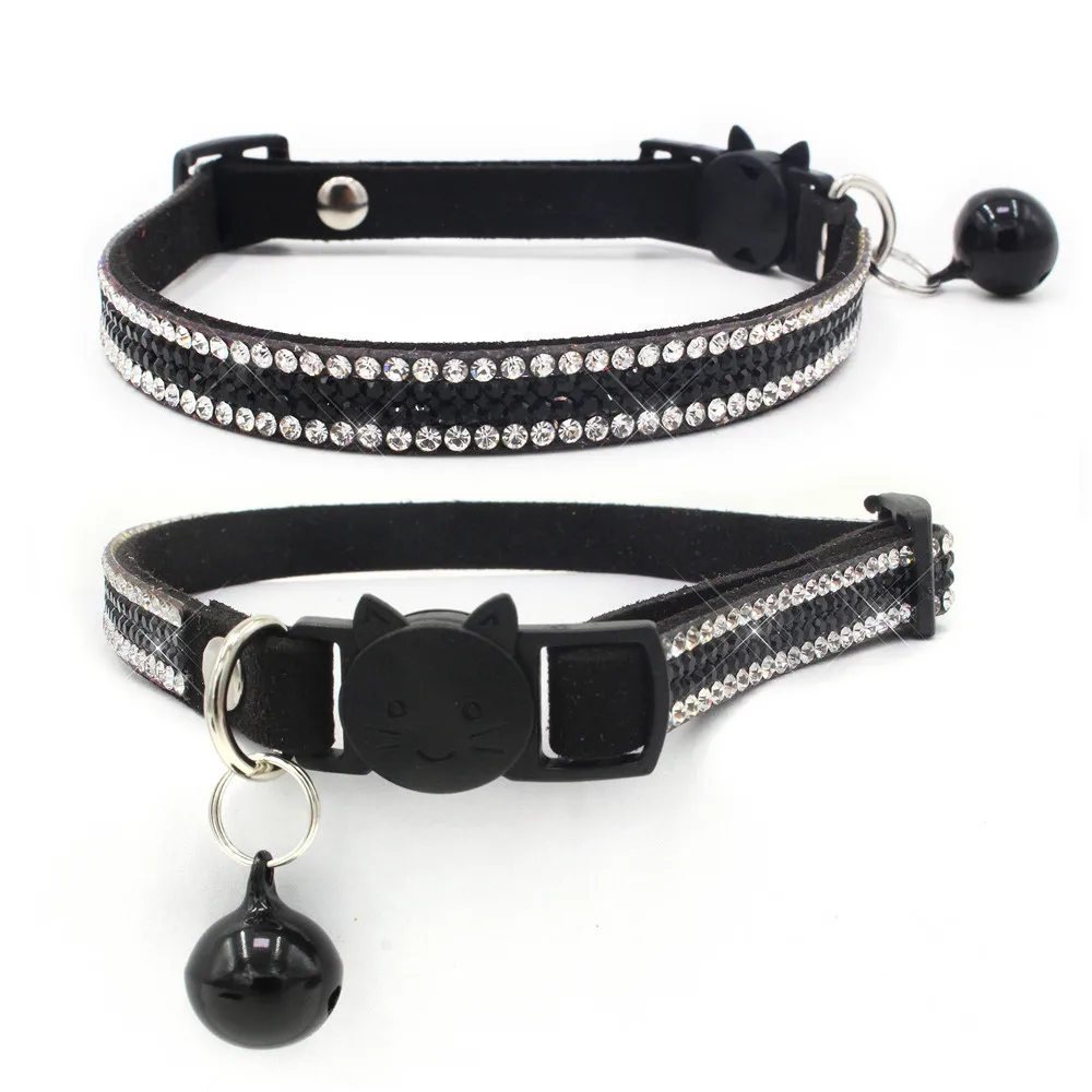 whole custom five colors rhinestone cat collar with safety buckle cat product