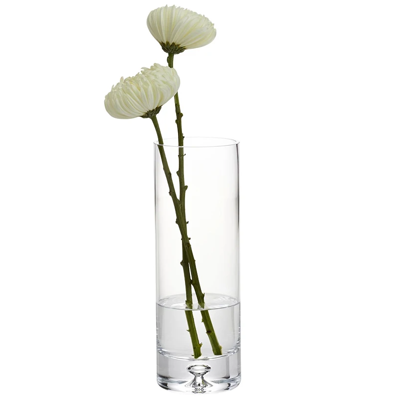 
2019 new style Fashionable Thickened Crystal Glass Vase Creative Rich Bamboo Table Flower Vase Arrangement 
