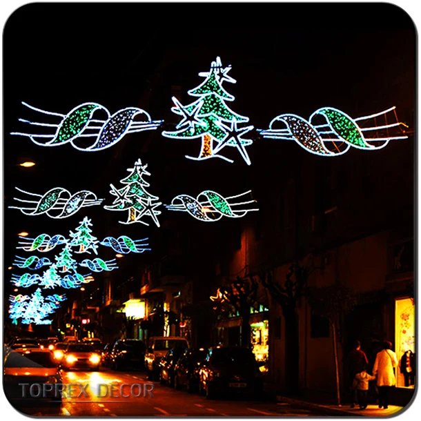 Outdoor Christmas street decorations light NEW creative Factory price city hanging 2D led decoration pole motif light