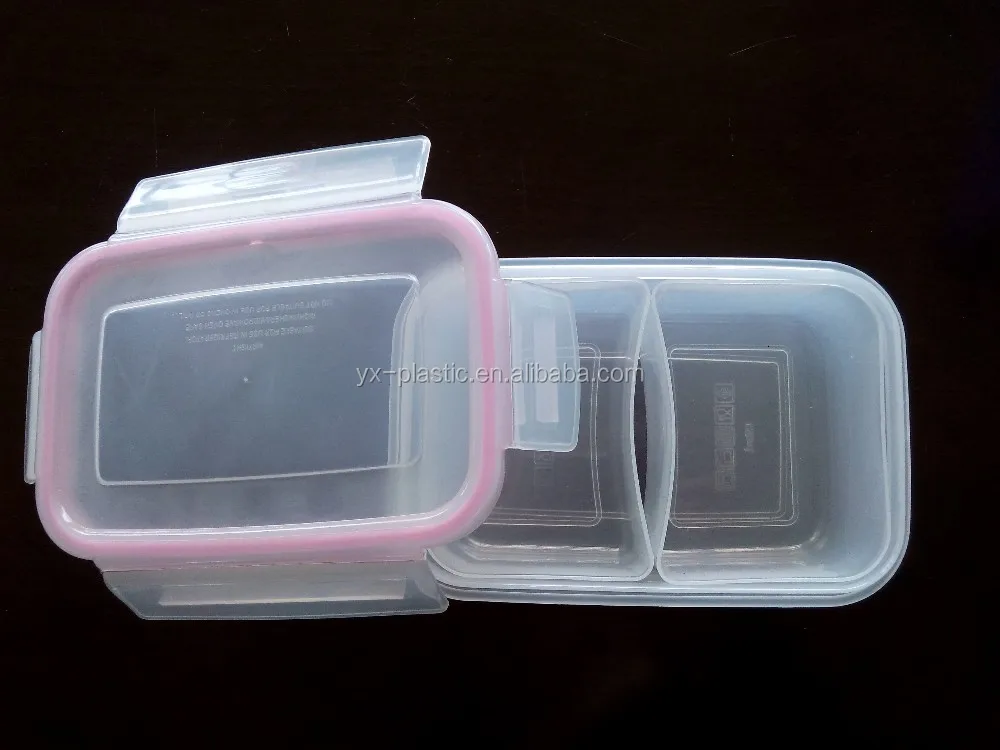 Plastic 4 Compartment Lunch Box with Divider for Food Container