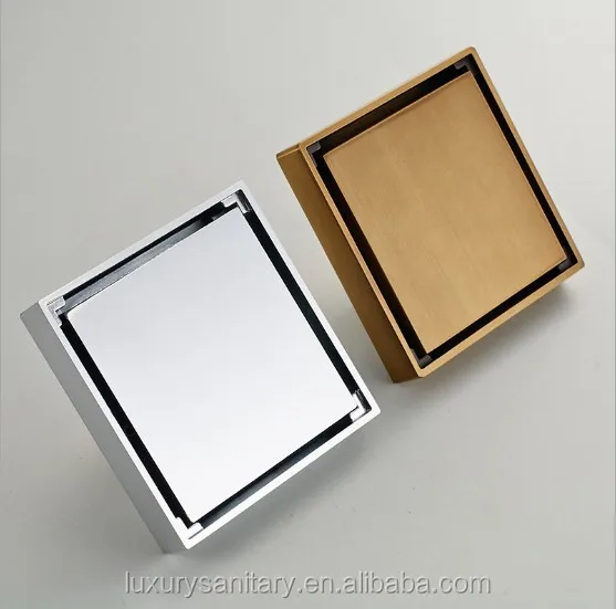 high quality antique chrome brass Invisible square floor drains