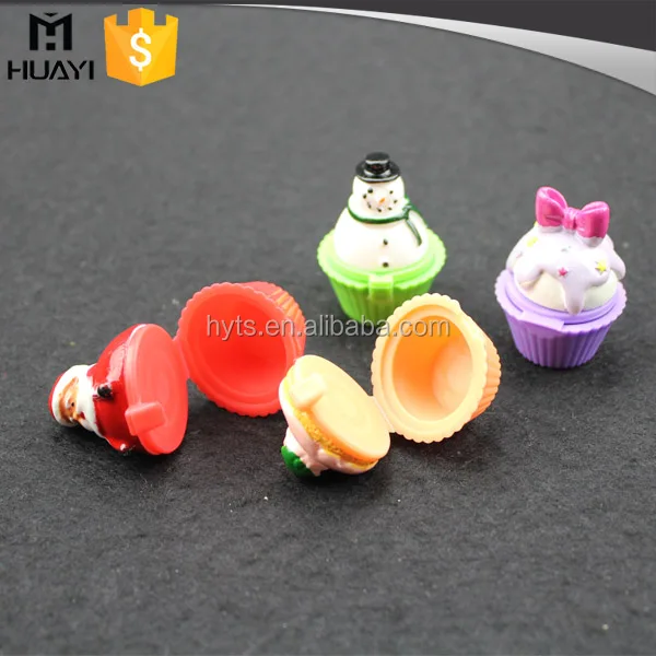 wholesale mini cute colorful christmas cupcake lip balm container