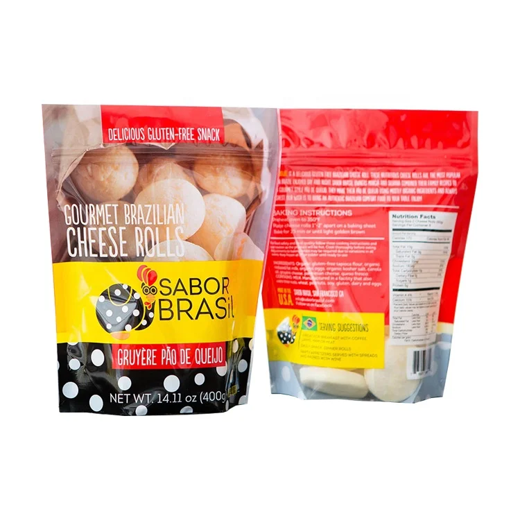 For Christmas Day Party Holiday Plastic Package Custom Pattern Printed Bag Stand Up Zip lock Seal Food Pouch