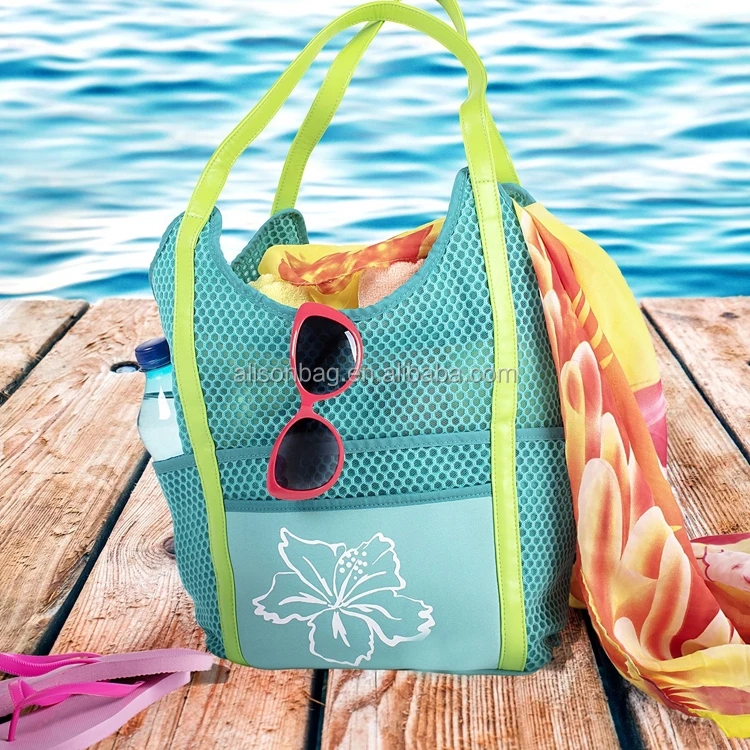 
Large Women Neoprene Beach Bag Multipurpose Neoprene Beach Tote Bag With Small Wallet Bag 