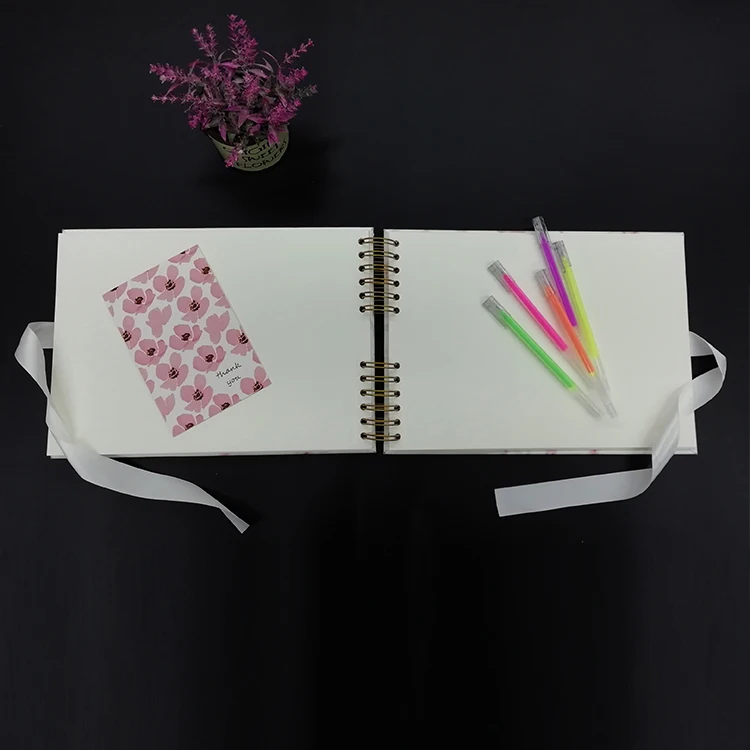 Marble Print PU Leather Spiral Binding DIY Recordable Photo Album For Baby