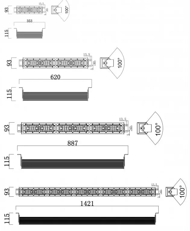 Custom spectrum module design full spectrum Horticulture Hydroponic greenhouse 150W 200W 250W tube led grow light