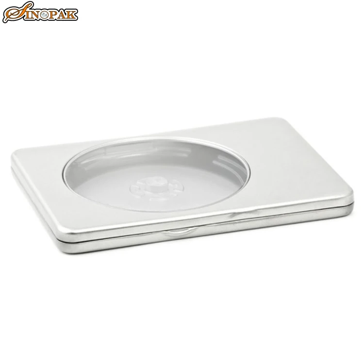 Rectangular hinged tins clear storage boxes dvd box set packaging