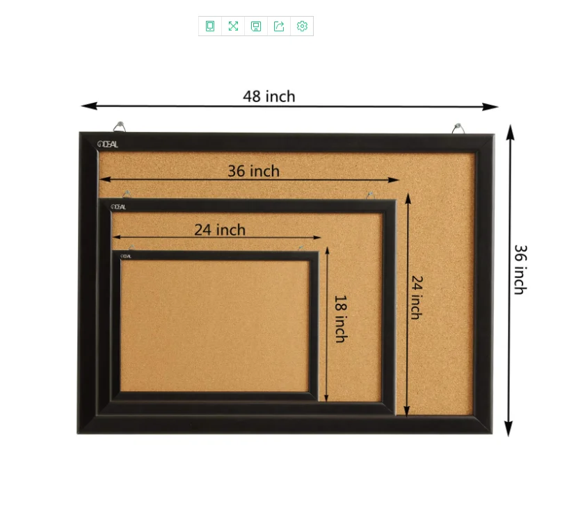 
Wall-Mounted Black Framed Wood Cork Bulletin Board 