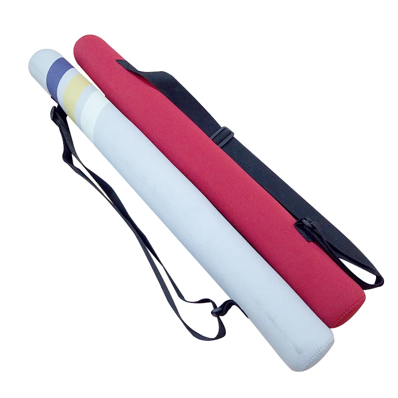 custom printed logo beer tube sling neoprene beer can cooler bag six 6 can with belt and zipper