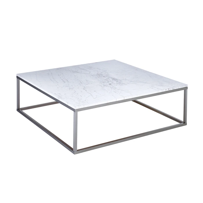 New design square marble top metal coffee table