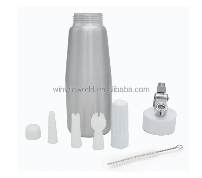 Professional Aluminum Whipped Cream Dispenser 1 Pint Gourmet Whipper Stainless Steel Decorating Nozzles + 3 pcs Plasti
