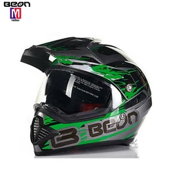 motocross helmet manufacturer BEON B-601 black orange double visors motorcycle helmet cross face helmet