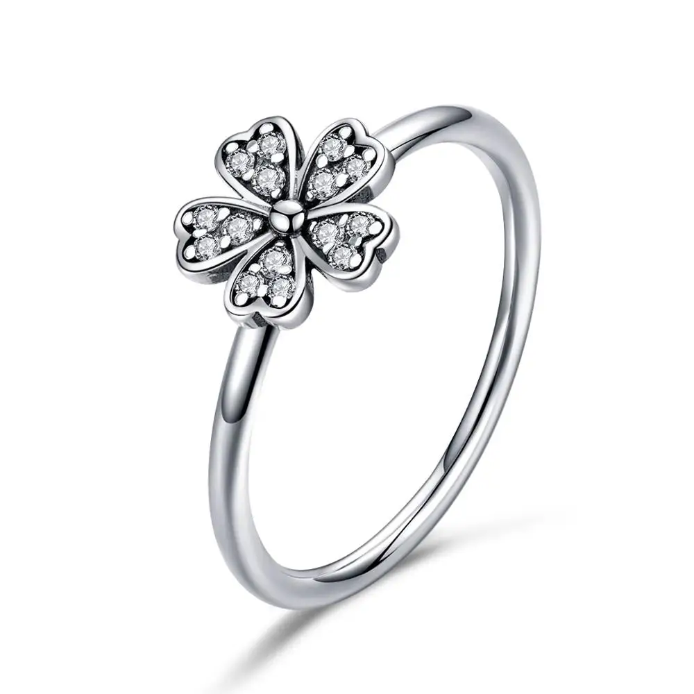 New s925 silver sterling silver ladies simple daisy flower ring Korean fashion couple ring SCR398