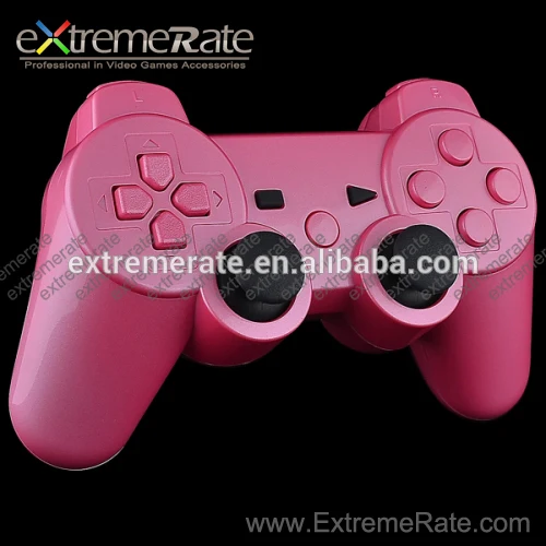 Polished Chrome Pink Gaming Case Replacement for PS3 Wireless Controller with Full Button Set Accessories